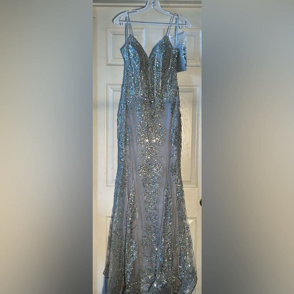 Size Small, Silver, Long Gown